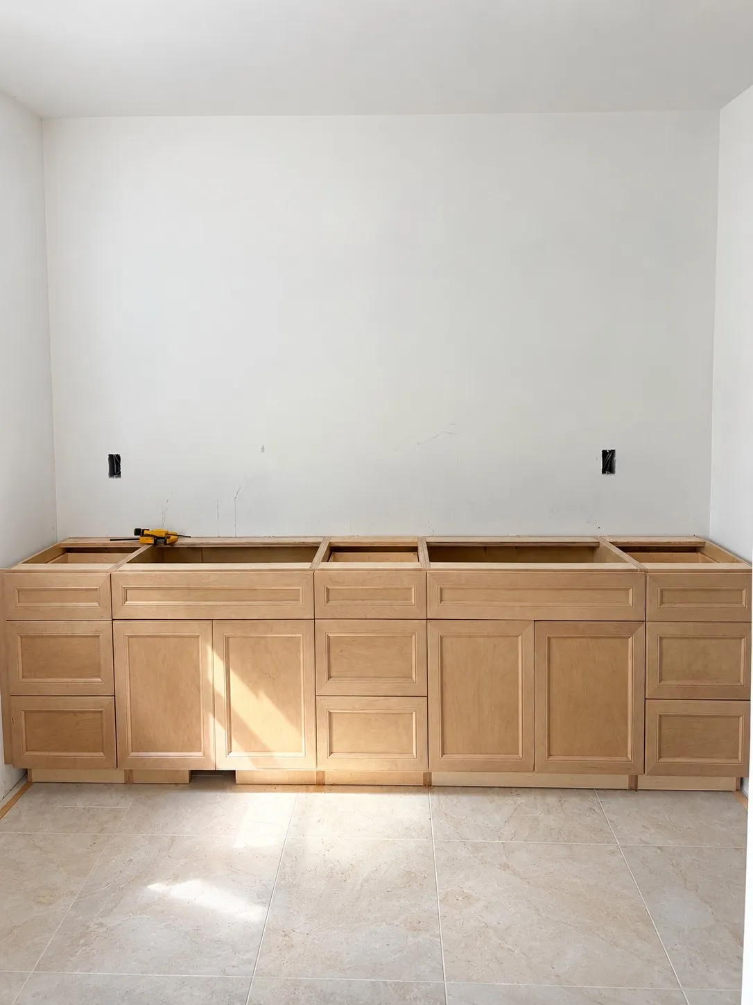 A second view of the primary bathroom in progress