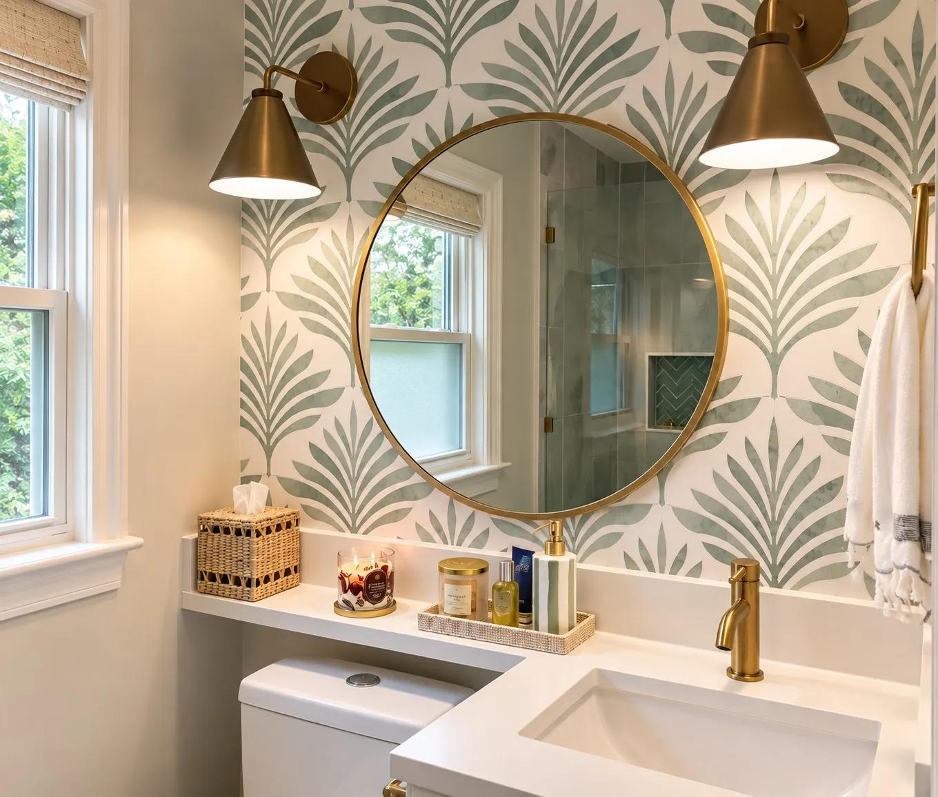The vanity in the main floor bath